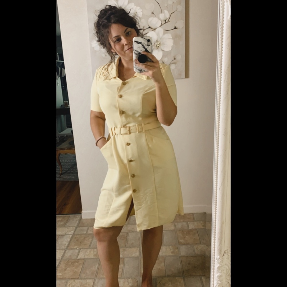 Pale yellow vintage dress